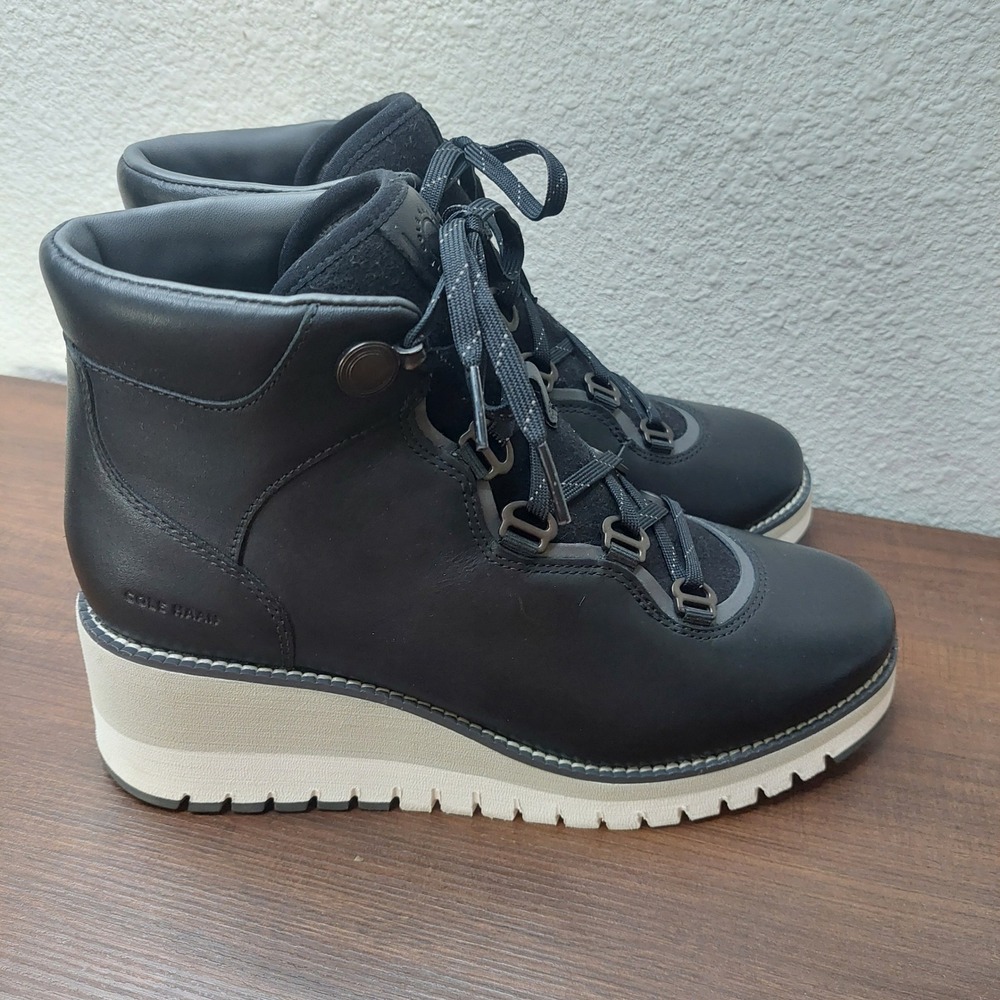 Cole Haan Women's Zerogrand City Lace-Up Wedge Booties Womens 8B